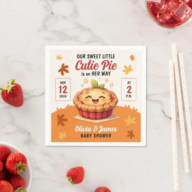 Our Sweet Little Cutie Pie Fall Baby Shower Napkins (Insitu)