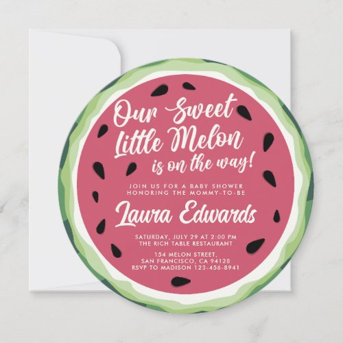 Our Sweet Little Melon Summer Baby Shower Invitation