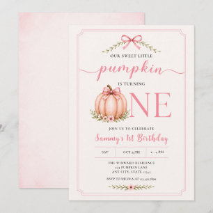 Our Sweet Little Pumpkin First Birthday Invitation