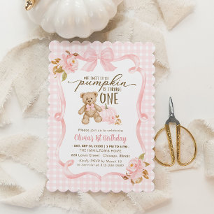 Our Sweet Little Pumpkin Is Turning One Birthday Invitation