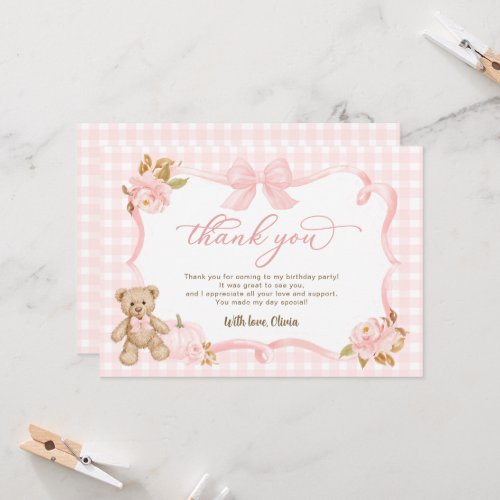 Our Sweet Little Pumpkin Is Turning One Thank You Card