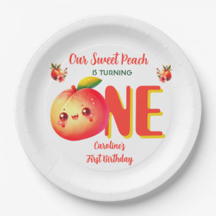  Our Sweet Peach First Birthday Paper Plates