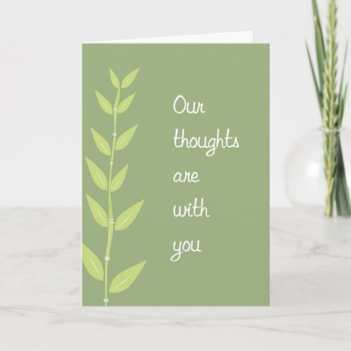 Our thoughts are with you Sympathy Card | Zazzle