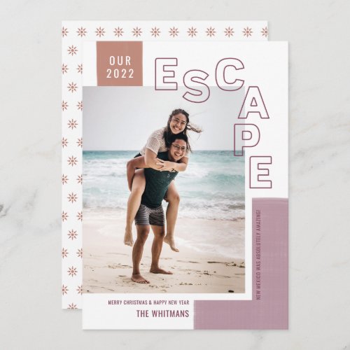 Our Travel Escape  Beach Modern Photo Christmas Holiday Card