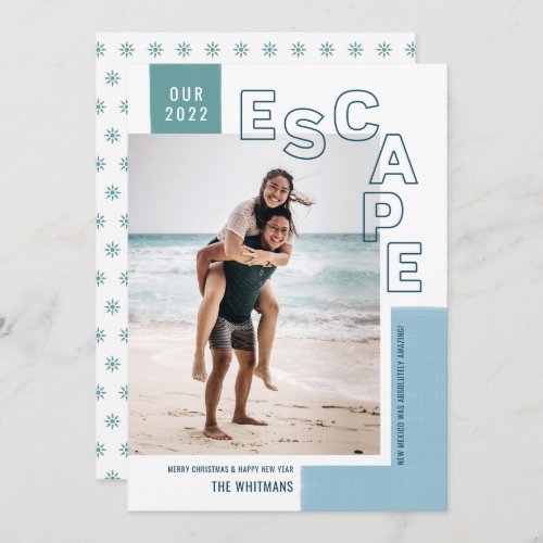 Our Travel Escape  Beach Modern Photo Christmas Holiday Card