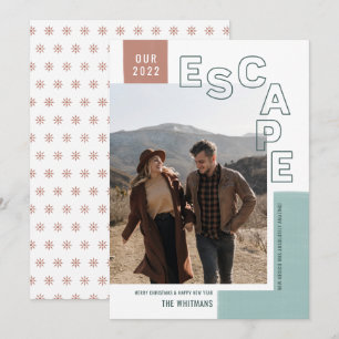 Our Travel Escape   Boho Modern Photo Christmas Holiday Card