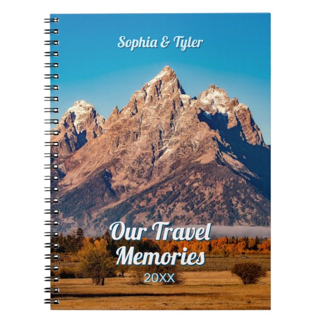 Our Travel Memories, DIY Names & Year, Mountains Notebook (Front)