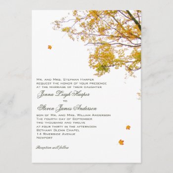 Our Tree In Fall Parents Inviting Wedding Invitation by fallcolors at Zazzle