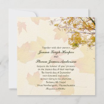 Our Tree In Fall Square Wedding Invitation by fallcolors at Zazzle