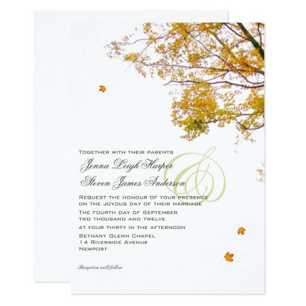 Our Tree In Fall Wedding Invitation