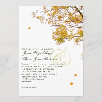Our Tree In Fall Wedding Invitation by fallcolors at Zazzle