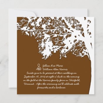 Our Tree  Rustic Country Wedding Invitation  Brown Invitation by fallcolors at Zazzle
