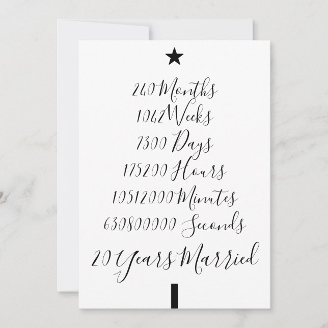 Our Twentieths Christmas 20th Married Anniversary Holiday Card (Front)