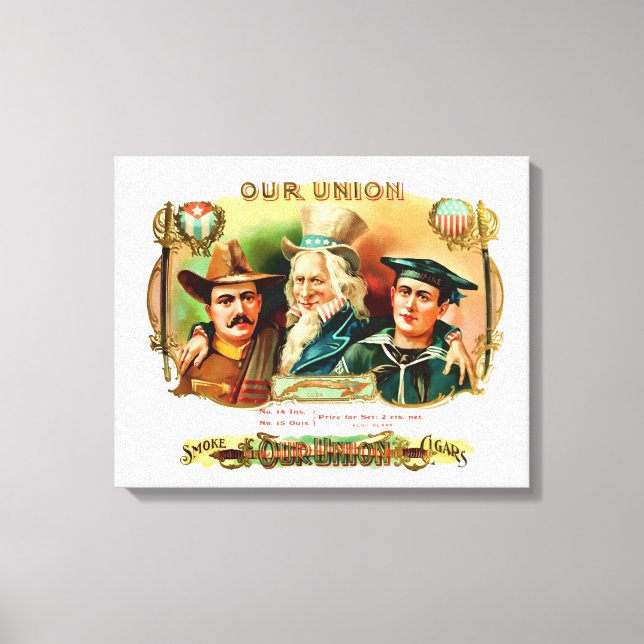 Our Union Vintage Cigar Box Label Canvas Print (Front)