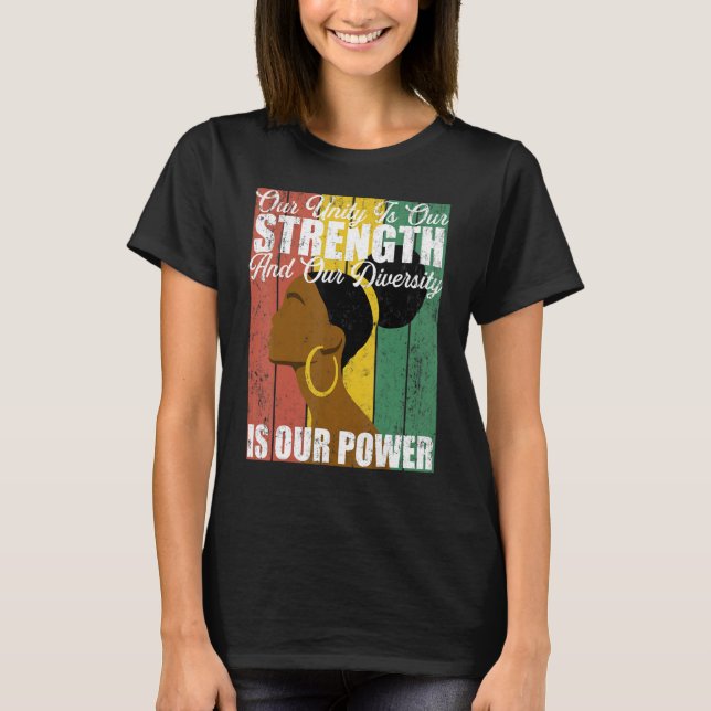 Our Unity Is Our Strength African American Natural T-Shirt (Front)
