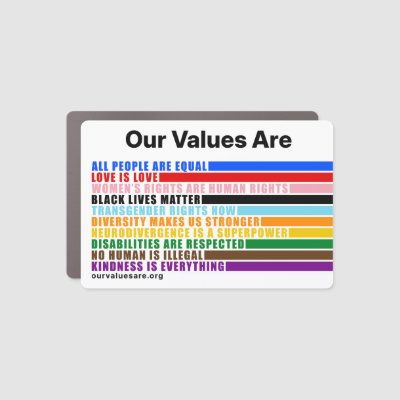 Our Values Are Car Magnet