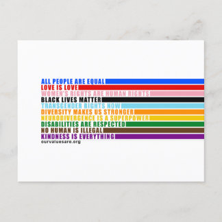 Our Values Are Postcard
