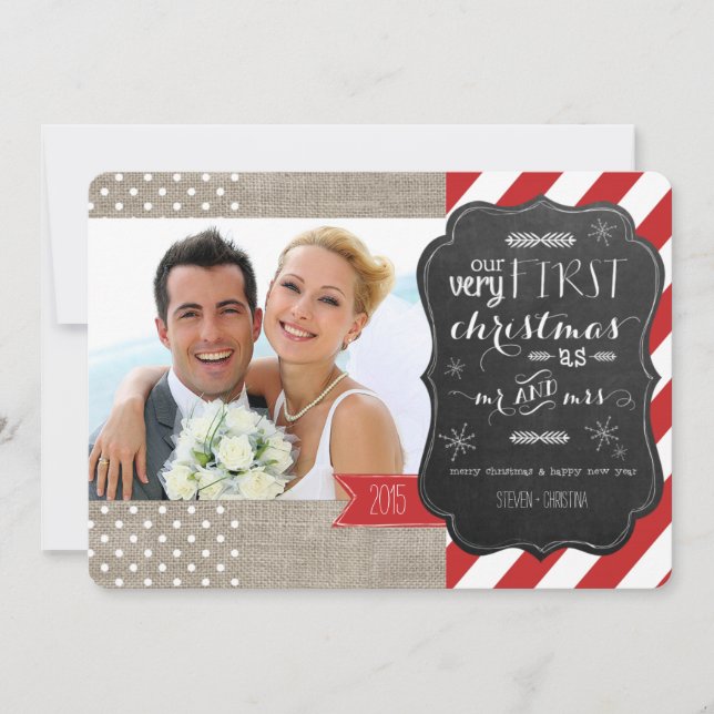 Our Very First Christmas as Mr and Mrs Photo Card (Front)