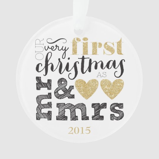 Download Our Very First Christmas as Mr & Mrs Gold Ornament ...