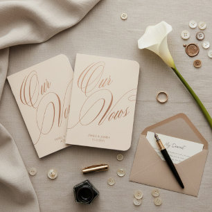 Our Vows Champagne Rose Gold Foil Wedding Vow Books