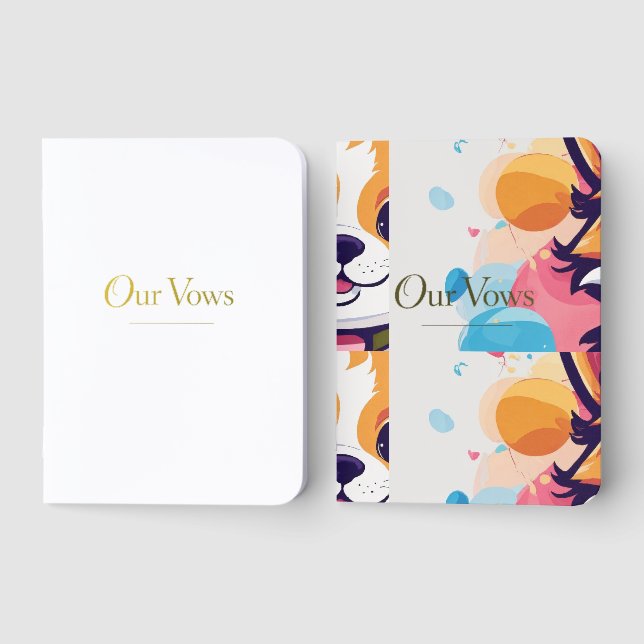 Our Vows Modern Wedding Vow Books Elegant Script  (Front)