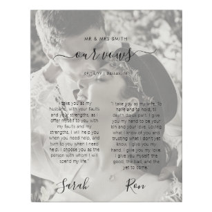 Our Vows Newlyweds Wedding Vows Photo Faux Canvas Print