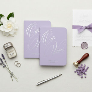 Our Vows Peaceful Lilac Silver Foil Wedding Vow Books