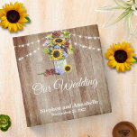 Our Wedding Album Binder Rustic Sunflower Burgundy<br><div class="desc">This design was created though digital art. It may be personalized in the area provide or customizing by choosing the click to customize further option and changing the name, initials or words. You may also change the text color and style or delete the text for an image only design. Contact...</div>