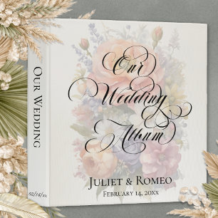 Our Wedding Album Wildflowers - Cream 3 Ring Binder