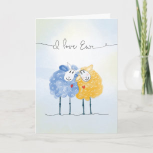 Our Wedding Anniversary Two Cute Hand Drawn Sheep Card