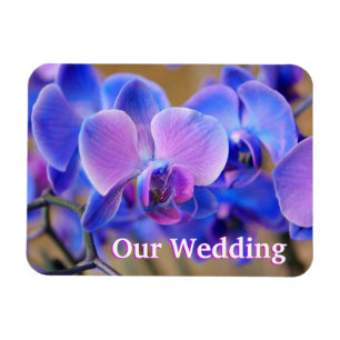 Our Wedding Blue and Pink Orchid Magnet