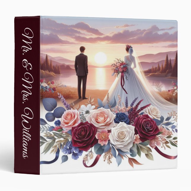 Our Wedding Bride and Groom  3 Ring Binder (Front/Spine)