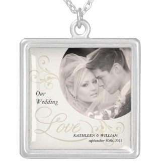 Our Wedding - Bride & Groom LOVE Photo Pendant