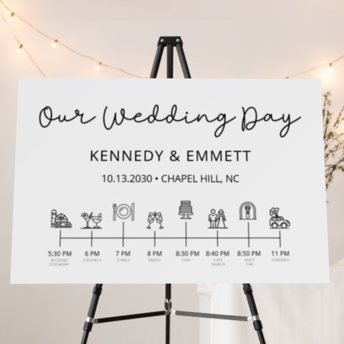 Our Wedding Day Barn Wedding Timeline Foam Board