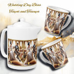 Our Wedding Day Bliss  Teapot<br><div class="desc">Lovely elegant wedding design teapot of a beautiful African-American bride and handsome groom getting ready to jump over the broomstick. Jumping over broomstick is a way of honoring our ancestors. It is also a symbol of letting go of the past and starting a new life together as husband and wife....</div>