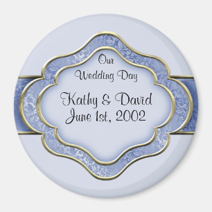 Our Wedding Day (Blue) Magnet