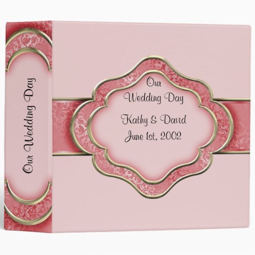 Our Wedding Day Coral 3 Ring Binder