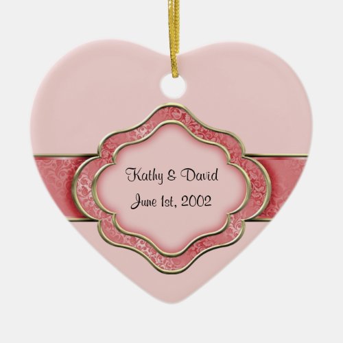 Our Wedding Day Coral Ceramic Ornament