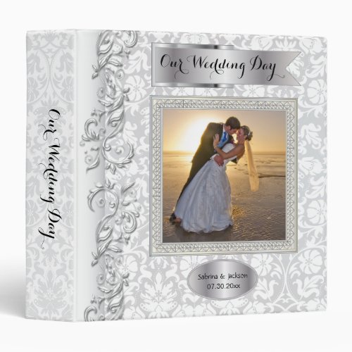 Our Wedding Day  Elegant Damask Binder