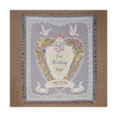 Our Wedding Day Embroidered Cotton Throw Blanket (Front)