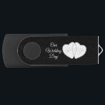 Our Wedding Day Flash Drive<br><div class="desc">USB Flash Drive. ⭐This Product is 100% Customizable. Graphics and text can be deleted, moved, resized, changed around, rotated, etc... ⭐99% of my designs in my store are done in layers. This makes it easy for you to resize and move the graphics and text around so that it will fit...</div>