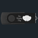 Our Wedding Day Flash Drive<br><div class="desc">USB Flash Drive. ⭐This Product is 100% Customizable. Graphics and text can be deleted, moved, resized, changed around, rotated, etc... ⭐99% of my designs in my store are done in layers. This makes it easy for you to resize and move the graphics and text around so that it will fit...</div>