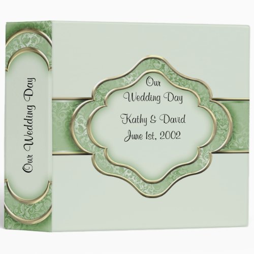 Our Wedding Day Green 3 Ring Binder