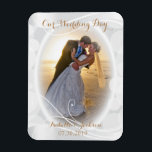 Our Wedding Day Keepsake Magnet<br><div class="desc">White Design Photo Magnet. Our Wedding Day - DIY Photo. Add your photo and change the wording to meet your needs. This design works great for a bride and groom or any other photo. 📌If you need further customization, please click the "Click to Customize further" or "Customize or Edit Design"button...</div>