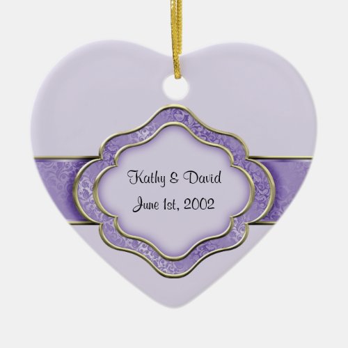 Our Wedding Day Lilac Ceramic Ornament