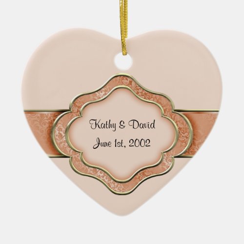 Our Wedding Day Orange Ceramic Ornament