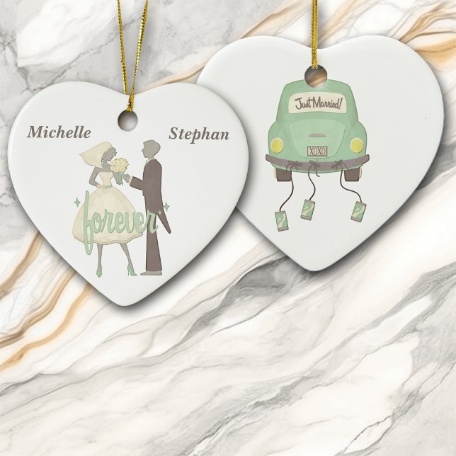 Our Wedding Day Personalized Ceramic Ornament (Creator Uploaded)