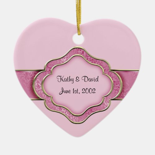 Our Wedding Day Rose Ceramic Ornament