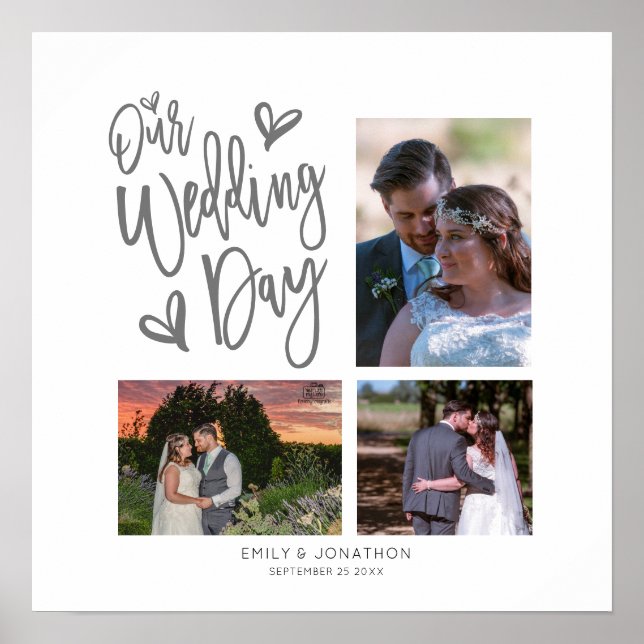 Our Wedding Day Script Photo Collage  Poster (Front)