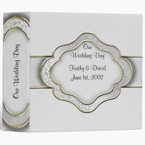 Our Wedding Day Silver 3 Ring Binder